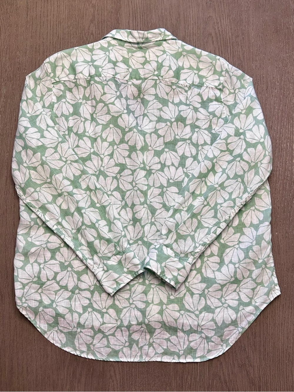 Frank & Eileen Eileen Mint Floral Linen Button Up Shirt Medium Italy - Picture 4 of 12